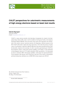CALET perspectives for calorimetric measurements of high energy
