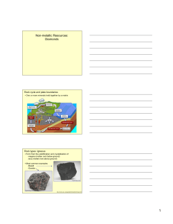 Non-metallic Resources: Diamonds