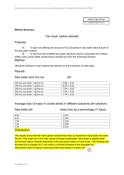 Too much carbon dioxide! Purpose: Method: Results: Sea water plus