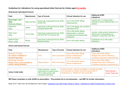 Infant formula formulary
