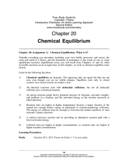 Chapter 20 Chemical Equilibrium