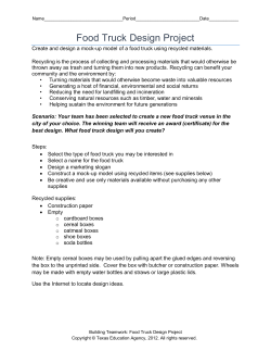 Handout - Food Truck Design Project