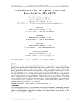 The Possible Effects of Need for Uniqueness`s Dimensions on