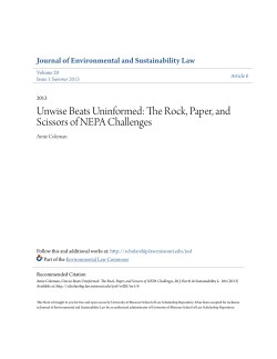 Unwise Beats Uninformed: The Rock, Paper, and Scissors of NEPA