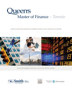 EARN A MASTERS DEGREE IN FINANCE WHILE YOU CONTINUE