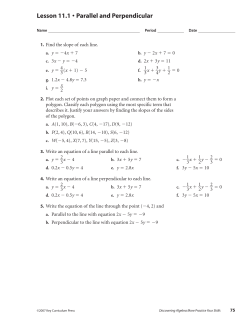 Lesson 11.1 &bull; Parallel and Perpendicular