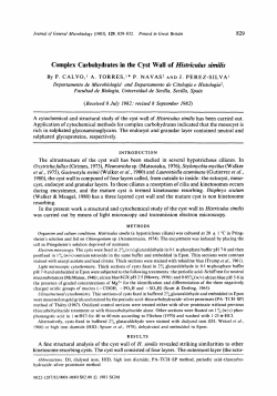 Complex Carbohydrates in the Cyst Wall of