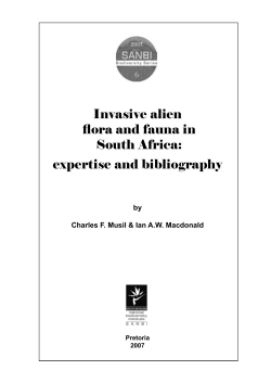 Invasive alien flora and fauna in South Africa: expertise and