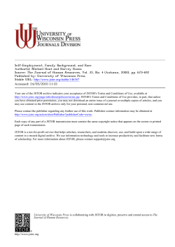 Self-Employment, Family Background, and Race