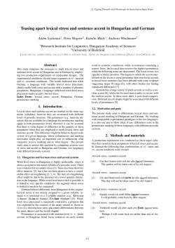 Teasing apart lexical stress and sentence accent in Hungarian and