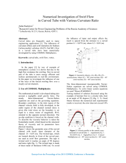 Numerical Investigation of Swirl Flow in Curved Tube with