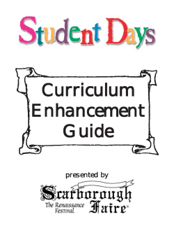 Student Days Curriculum Guide - Scarborough Renaissance Festival