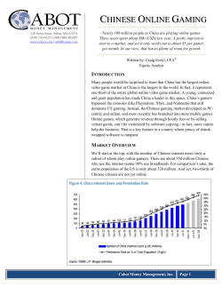 chinese online gaming - Cabot Wealth Management