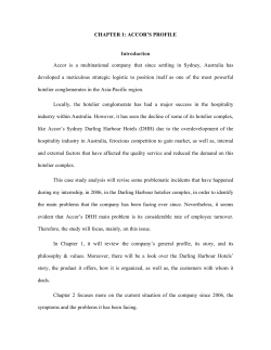 CHAPTER 1: ACCOR`S PROFILE Introduction Accor is a