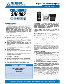 Super Low Viscosity Epoxy - Adhesives Technology Corporation
