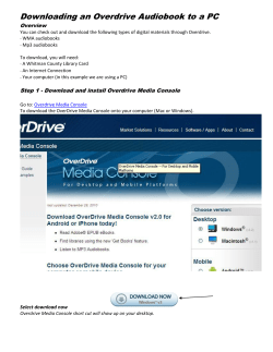 Downloading an Overdrive Audiobook to a PC