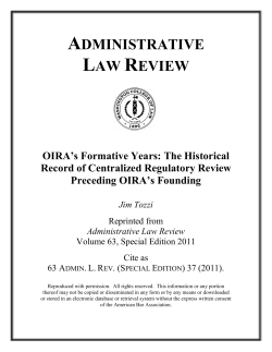 Administrative Law Review - The Center for Regulatory Effectiveness
