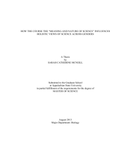 How the Course the &ldquo;Meaning and Nature of Science&rdquo; Influences