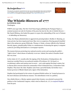 The Whistle-Blowers of 1777 - National Whistleblower Center