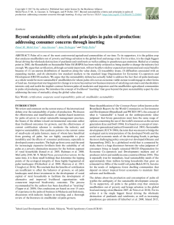 Beyond sustainability criteria and principles in palm oil production