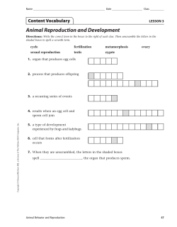 Animal Reproduction and Development