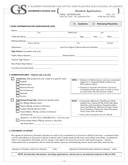 Student Application - Cabarrus County Schools