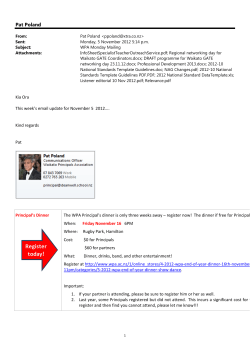 Register today! - Waikato Principals` Association