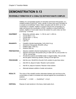 demonstration 9.13 reversible formation of a cobalt(ii)