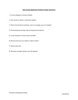 Open-Ended Application Problems Chapter Questions 1. List one