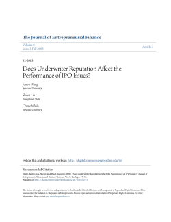 Does Underwriter Reputation Affect the Performance of IPO Issues?