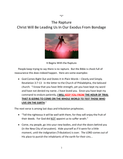 The Rapture Christ Will Be Leading Us In Our Exodus From Bondage