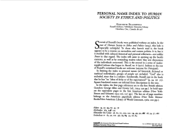 Personal Name Index to Human Society in Ethics and Politics