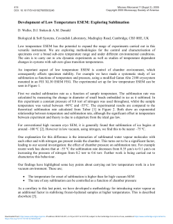 Development of Low Temperature ESEM: Exploring Sublimation
