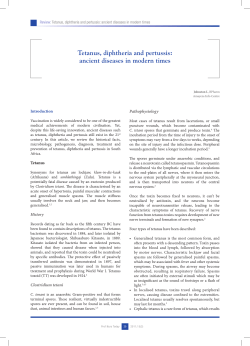 Tetanus, diphtheria and pertussis: ancient diseases
