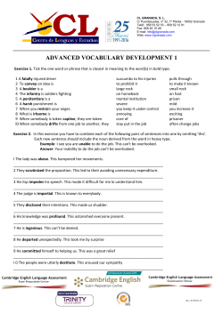 advanced vocabulary development 1