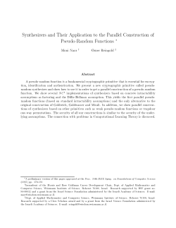 Synthesizers and Their Application to the Parallel Construction of