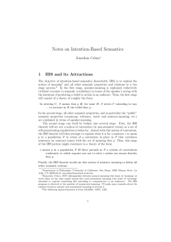 Notes on Intention-Based Semantics