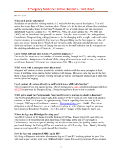 Elective Students FAQ sheet - Department of Emergency Medicine