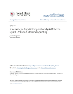 Kinematic and Spatiotemporal Analysis Between Sprint Drills and