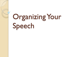 Organizing your Speech