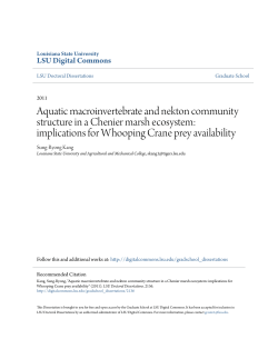 Aquatic macroinvertebrate and nekton community structure in a