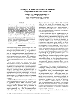 The Impact of Visual Information on Reference Assignment in