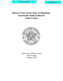 Rules of the District Court, Tulsa County
