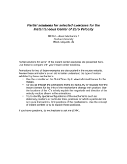 Partial solutions for selected exercises for the Instantaneous Center