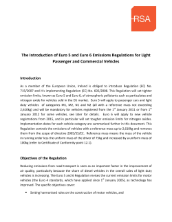 The Introduction of Euro 5 and Euro 6 Emissions Regulations