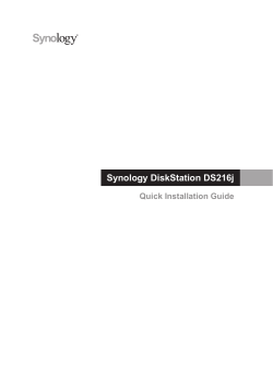 Synology DiskStation DS216j Quick Installation Guide