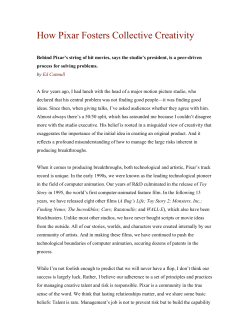 How Pixar Fosters Collective Creativity