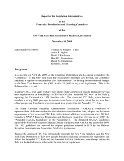 Franchise report - November 2009