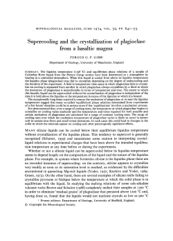 Supercooling and the crystallization of plagioclase