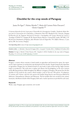 Checklist for the crop weeds of Paraguay